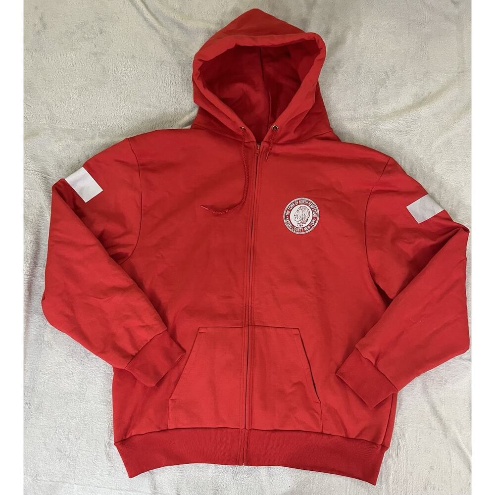Camber 3X Tall Heavy Thermal Red USA Made Full Zip Hoodie Reflector Jacket LI NY